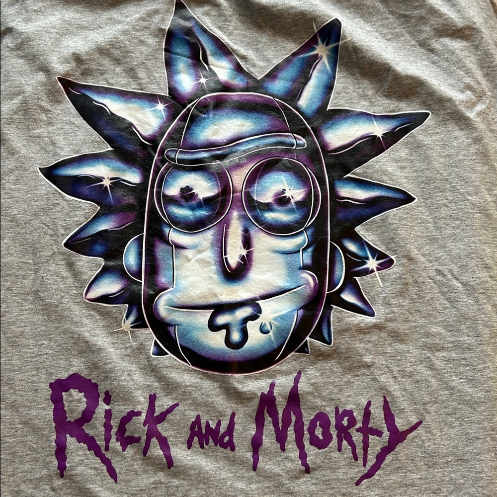 Rick and Morty Metal Graphic Oversized T-Shirt Adult Swim Cartoon Network